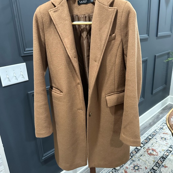 Ralph Lauren Camel Wool Trench Coat Pea Coat - Picture 2 of 4